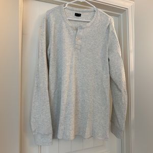 J.Crew Thermal Henley Light Grey Size Large